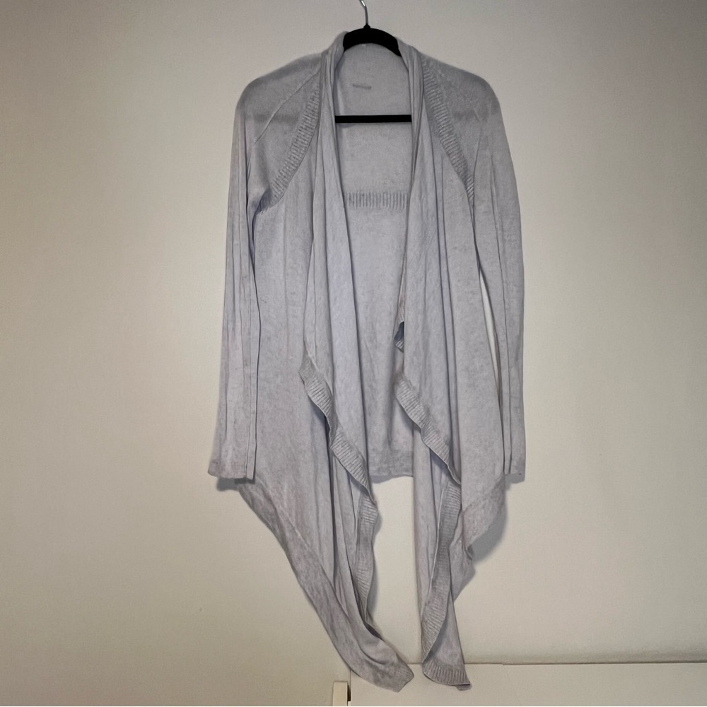 Lululemon Express yourself Waterfall Open Front Wrap Cardigan in Light Gray